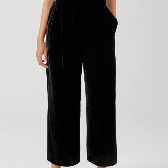 Eileen Fisher Wide Ankle Pant in Black Velvet Size XL NWT - Picture 1 of 5